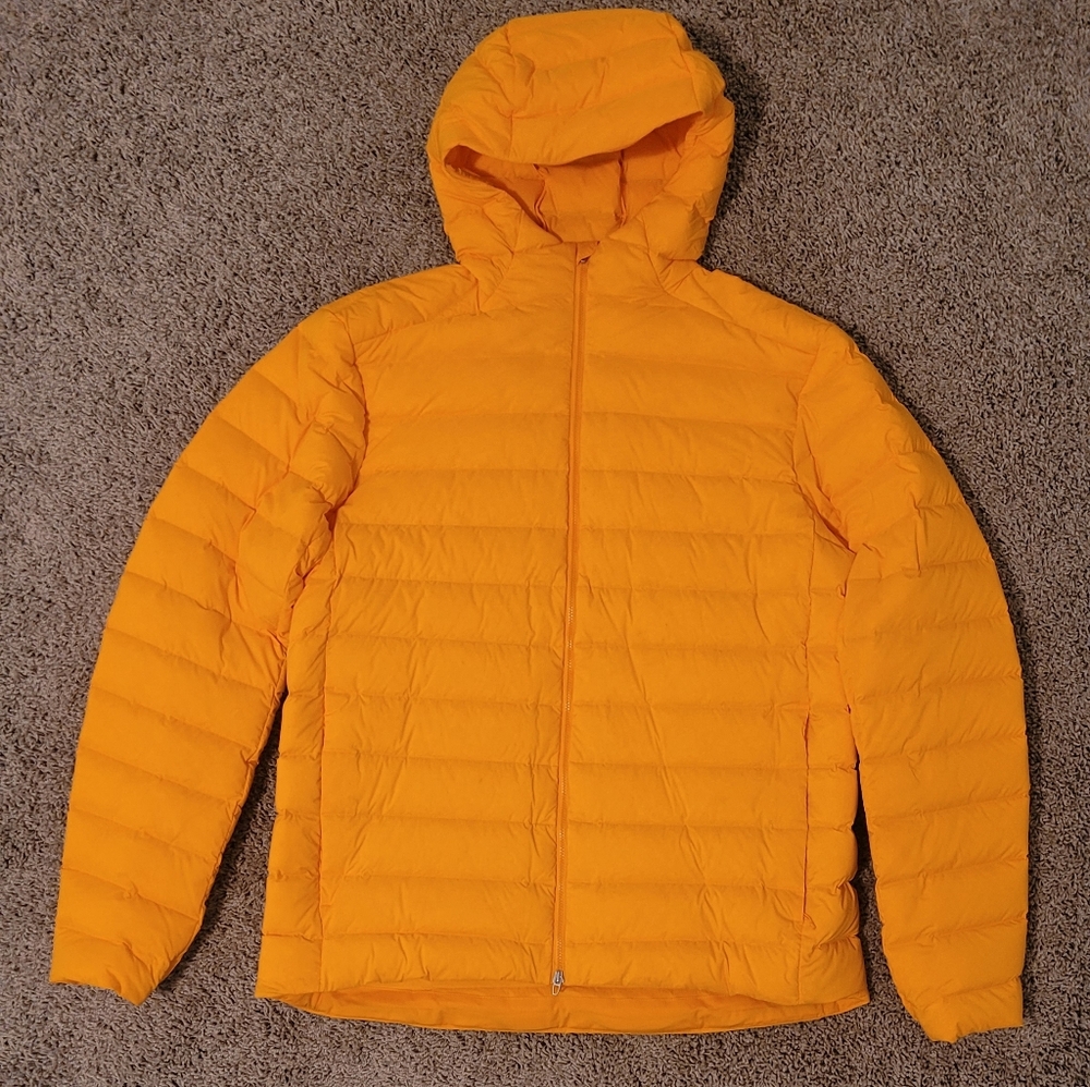 Lululemon Navigation Stretch Down Hoodie Jacket Clementine Orange